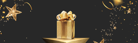 金色线条礼盒背景海报素材