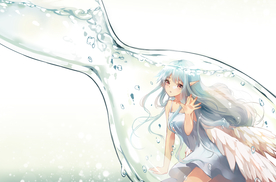 瓶中人物插画卡通清新海报素材