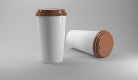 咖啡杯包装立体样机背景素材