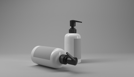 洗护用品包装立体样机背景素材