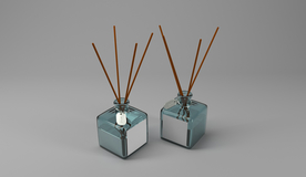 香薰玻璃瓶立体样机背景素材