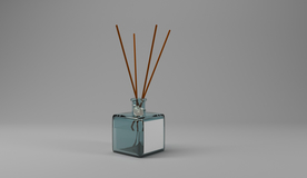 香薰玻璃瓶立体样机背景素材