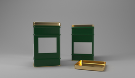 铁盒包装立体样机背景素材