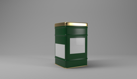 铁盒包装立体样机背景素材