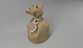 麻袋包装立体样机背景素材