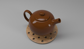 茶壶茶具立体样机背景素材