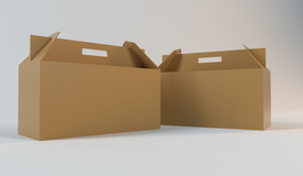 包装盒复古立体样机背景素材