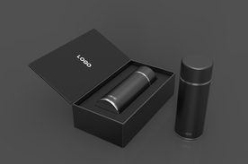 保温杯黑色立体样机背景素材