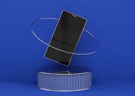 手机展台黑色立体样机背景素材