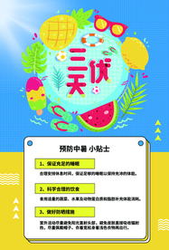 三伏天夏季小贴士宣传海报素材