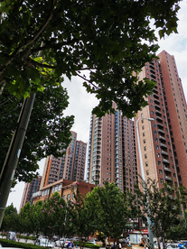 城市建筑小区高层楼层背景素材