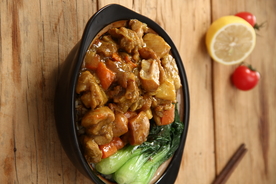 红烧鸡块盖浇饭