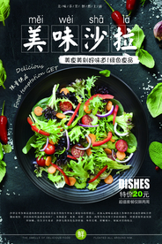 沙拉美食食材活动宣传海报