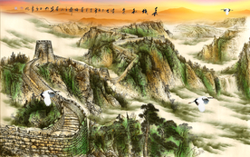 水墨山水背景墙