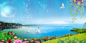 植物蝴蝶背景墙