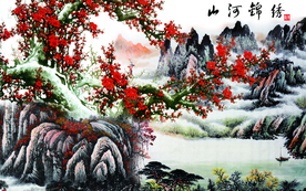山水画背景墙