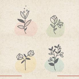 矢量动物 矢量植物 插画 手绘