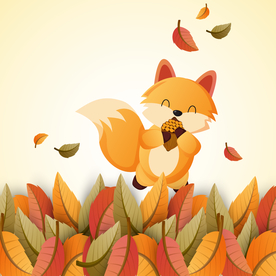 矢量动物 矢量植物 插画 手绘