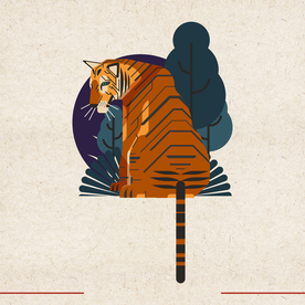 矢量动物 矢量植物 插画 手绘