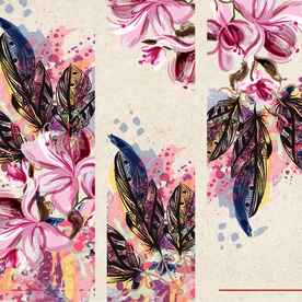 矢量动物 矢量植物 插画 手绘