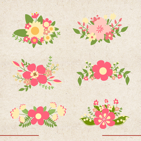 矢量动物 矢量植物 插画 手绘