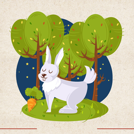 矢量动物 矢量植物 插画 手绘