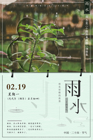 简约清新雨水节气海报