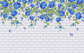 藤条花卉背景墙