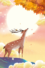 卡通插画墙贴墙画壁画背景素材