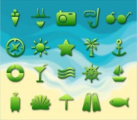 旅行矢量小图标剪影合集