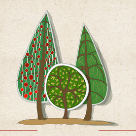 矢量动物 矢量植物 插画 手绘