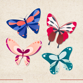 矢量动物 矢量植物 插画 手绘