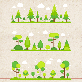 矢量动物 矢量植物 插画 手绘