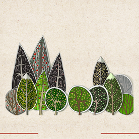 矢量动物 矢量植物 插画 手绘