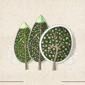 矢量动物 矢量植物 插画 手绘