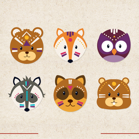 矢量动物 矢量植物 插画 手绘