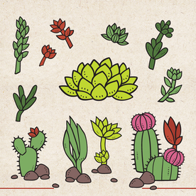 矢量动物 矢量植物 插画 手绘