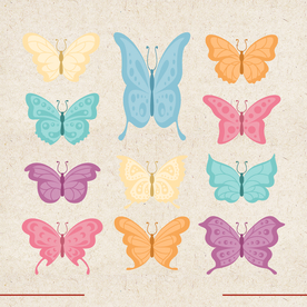 矢量动物 矢量植物 插画 手绘