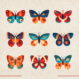 矢量动物 矢量植物 插画 手绘