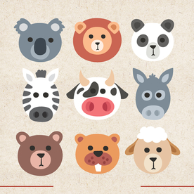 矢量动物 矢量植物 插画 手绘