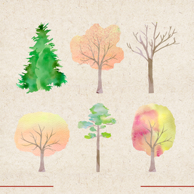 矢量动物 矢量植物 插画 手绘