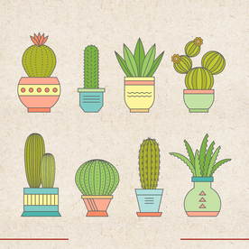 矢量动物 矢量植物 插画 手绘