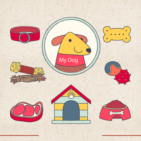 矢量动物 矢量植物 插画 手绘