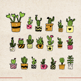 矢量动物 矢量植物 插画 手绘