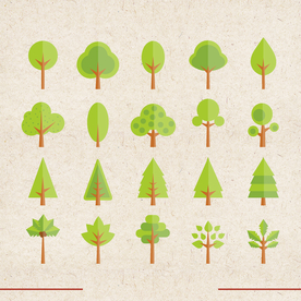 矢量动物 矢量植物 插画 手绘