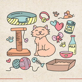 矢量动物 矢量植物 插画 手绘