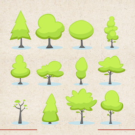 矢量动物 矢量植物 插画 手绘