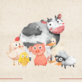 矢量动物 矢量植物 插画 手绘