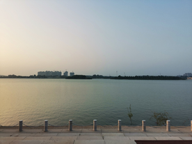 湖面湖边自然风光生态背景素材