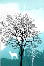 森林麋鹿 装饰画